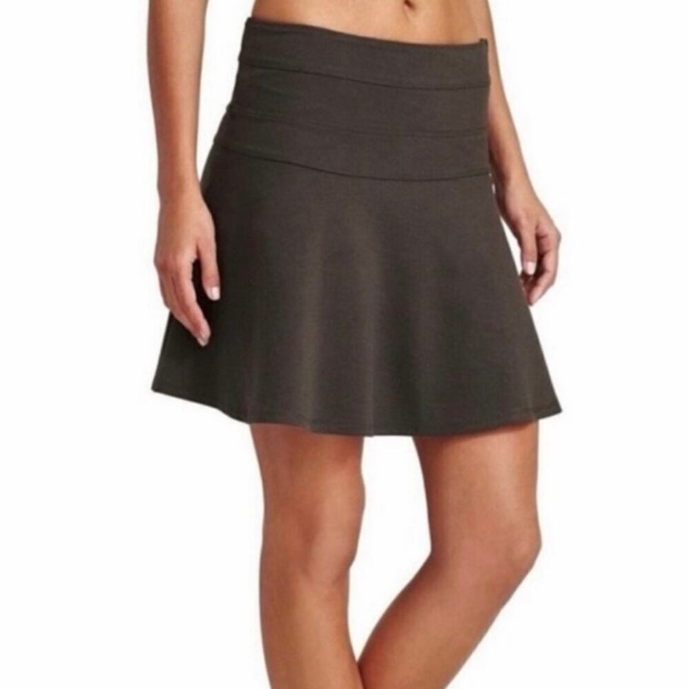 Athleta Ponte Twill Skater Mini Athletic Skirt Dark Gray Size 6 Stretch Casual
